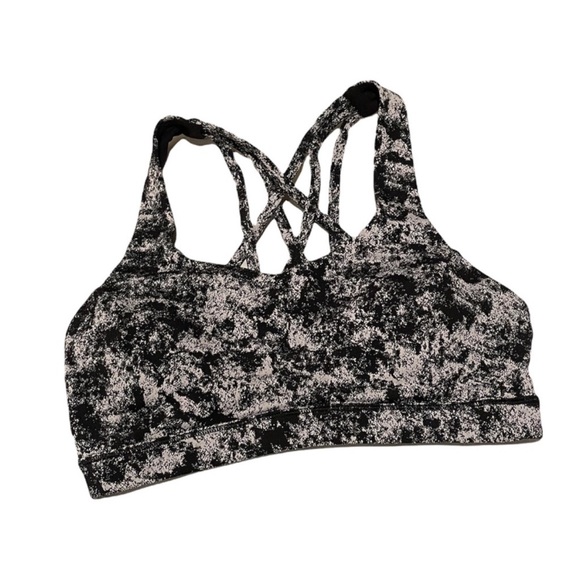 Lululemon Free To Be Serene yoga athletic workout sports bra black grey size 4 - Picture 1 of 8
